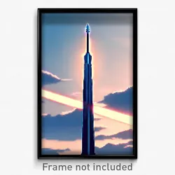 Pixel Art Poster - Gigantic Arrowslit (8 Bit Psychedelic Video Game Print)