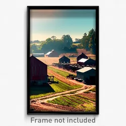 Pixel Art Poster - Unsightly Farm (8 Bit Psychedelic Trippy Video Game Print)