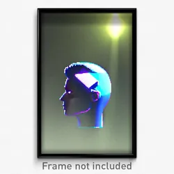 Pixel Art Poster - Novel Head (8 Bit Psychedelic Trippy Weird Video Game Print)