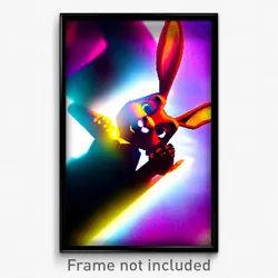 Pixel Art Poster - Creative Rabbit (8 Bit Psychedelic Trippy Video Game Print)