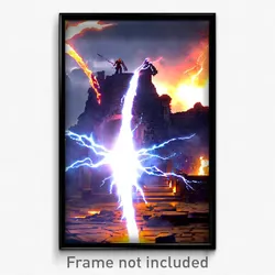 Pixel Art Poster - Thunderous Forge (8 Bit Psychedelic Trippy Video Game Print)
