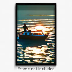 Pixel Art Poster - Accomplished Boat (8 Bit Psychedelic Trippy Video Game Print)