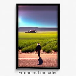 Pixel Art Poster - Flat Prairie (8 Bit Psychedelic Trippy Video Game Print)