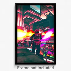 Pixel Art Poster - Bustling Video Game (8 Bit Psychedelic Video Game Print)