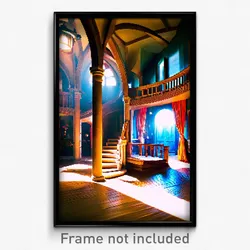 Pixel Art Poster - Warped Villa (8 Bit Psychedelic Trippy Video Game Print)
