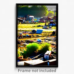 Pixel Art Poster - Cluttered Pasture (8 Bit Psychedelic Trippy Video Game Print)