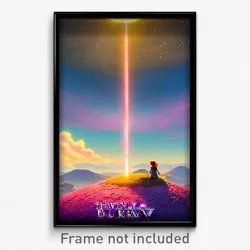 Pixel Art Poster - Heavenly Burrow (8 Bit Psychedelic Trippy Video Game Print)