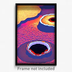 Pixel Art Poster - Plush Sinkhole (8 Bit Psychedelic Trippy Video Game Print)