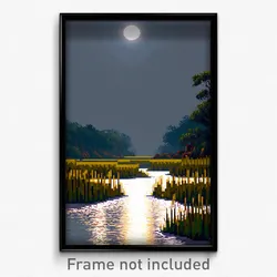 Pixel Art Poster - Made Up Marsh (8 Bit Psychedelic Trippy Video Game Print)