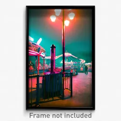 Pixel Art Poster - Mysterious Fairground (8 Bit Psychedelic Video Game Print)