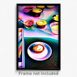 Pixel Art Poster - Stunning Pastel De Nata (8 Bit Psychedelic Video Game Print)