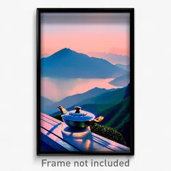 Pixel Art Poster - Mountainous Tea (8 Bit Psychedelic Trippy Video Game Print)
