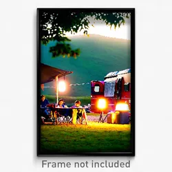Pixel Art Poster - Conventional Campsite (8 Bit Psychedelic Video Game Print)