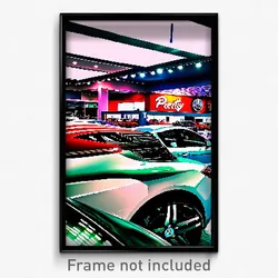 Pixel Art Poster - Interesting Car Dealership (8 Bit Video Game Print)