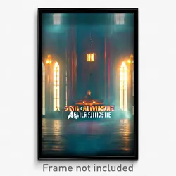Pixel Art Poster - Agile Almshouse (8 Bit Psychedelic Trippy Video Game Print)