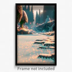 Pixel Art Poster - Frosty Hollow (8 Bit Psychedelic Trippy Video Game Print)