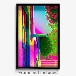 Pixel Art Poster - Flowery Gutter (8 Bit Psychedelic Trippy Video Game Print)