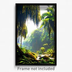 Pixel Art Poster - Uneven Rainforest (8 Bit Psychedelic Trippy Video Game Print)