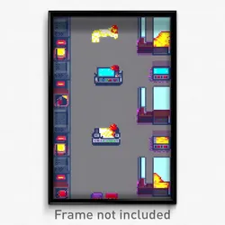 Pixel Art Poster - Flickering Video Game (8 Bit Psychedelic Video Game Print)