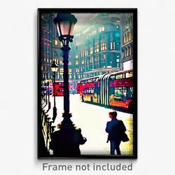 Pixel Art Poster - Busy London (8 Bit Psychedelic Trippy Weird Video Game Print)