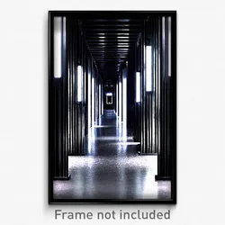 Pixel Art Poster - Black Corridor (8 Bit Psychedelic Trippy Video Game Print)