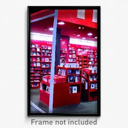 Pixel Art Poster - Red Book Store (8 Bit Psychedelic Trippy Video Game Print)