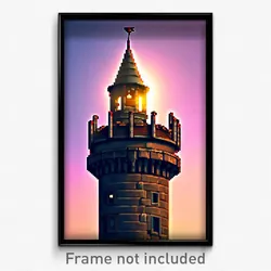 Pixel Art Poster - Humble Turret (8 Bit Psychedelic Trippy Video Game Print)