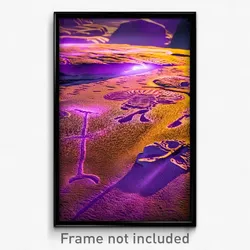 Pixel Art Poster - Violet Petroglyphs (8 Bit Psychedelic Video Game Print)