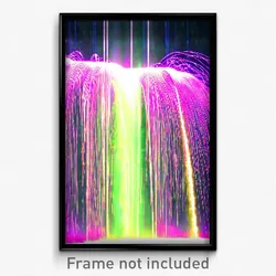 Pixel Art Poster - Dazzling Falls (8 Bit Psychedelic Trippy Video Game Print)