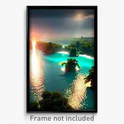 Pixel Art Poster - Massive Lagoon (8 Bit Psychedelic Trippy Video Game Print)