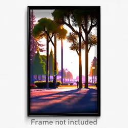 Pixel Art Poster - Quaint Trees (8 Bit Psychedelic Trippy Video Game Print)