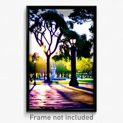 Pixel Art Poster - Elegant Park (8 Bit Psychedelic Trippy Video Game Print)