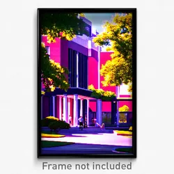 Pixel Art Poster - Classic Campus (8 Bit Psychedelic Trippy Video Game Print)