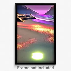 Pixel Art Poster - Metallic Beach (8 Bit Psychedelic Trippy Video Game Print)