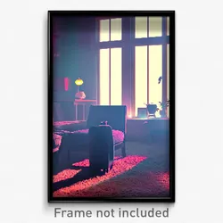 Pixel Art Poster - Mellow Home (8 Bit Psychedelic Trippy Weird Video Game Print)