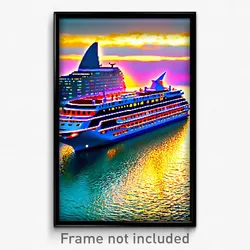 Pixel Art Poster - Unusual Cruise (8 Bit Psychedelic Trippy Video Game Print)