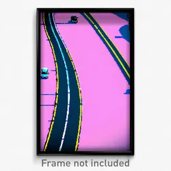 Pixel Art Poster - Curvy Intersection (8 Bit Psychedelic Video Game Print)