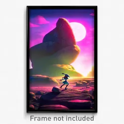 Pixel Art Poster - Villainous Rock (8 Bit Psychedelic Trippy Video Game Print)