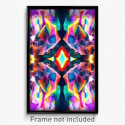 Pixel Art Poster - Kaleidoscopic Rock (8 Bit Psychedelic Video Game Print)