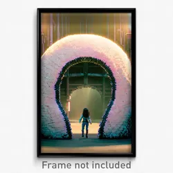 Pixel Art Poster - Rubbery Portal (8 Bit Psychedelic Trippy Video Game Print)