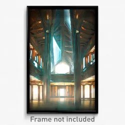 Pixel Art Poster - Antique Futuristic Architecture (8 Bit Video Game Print)