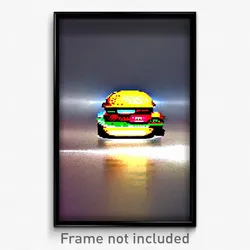 Pixel Art Poster - Deserted Hamburger (8 Bit Psychedelic Video Game Print)