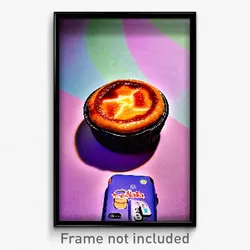Pixel Art Poster - Remote Pastel De Nata (8 Bit Psychedelic Video Game Print)