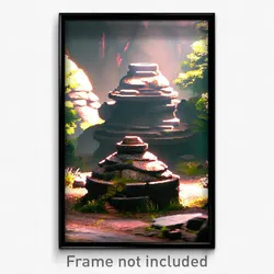 Pixel Art Poster - Dirty Dolmen (8 Bit Psychedelic Trippy Video Game Print)