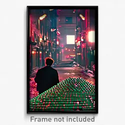 Pixel Art Poster - Rubbery Ghetto (8 Bit Psychedelic Trippy Video Game Print)