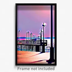 Pixel Art Poster - Bright Pier (8 Bit Psychedelic Trippy Weird Video Game Print)