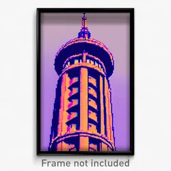 Pixel Art Poster - Accurate Tower (8 Bit Psychedelic Trippy Video Game Print)