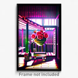 Pixel Art Poster - Rosy Coop (8 Bit Psychedelic Trippy Weird Video Game Print)