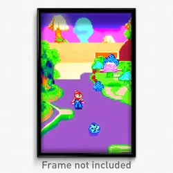Pixel Art Poster - Mushy Video Game (8 Bit Psychedelic Trippy Video Game Print)