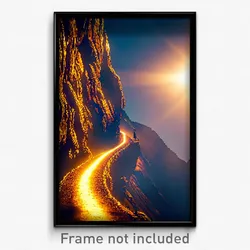 Pixel Art Poster - Golden Trail (8 Bit Psychedelic Trippy Video Game Print)